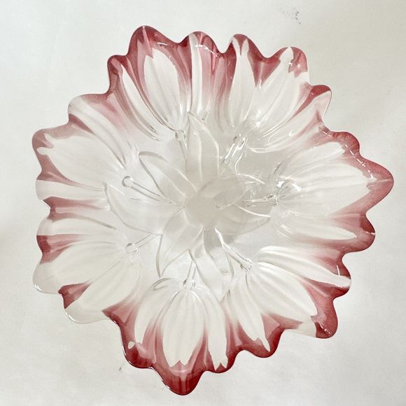 Mikasa Other - Mikasa Pink & White Crystal tulips‎ Pink Collection 7 inch bowl Decor Glass ￼￼